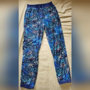 Blue Paisley Jogger Stretchy Pants by Derek Heart Girl size M (10-12)